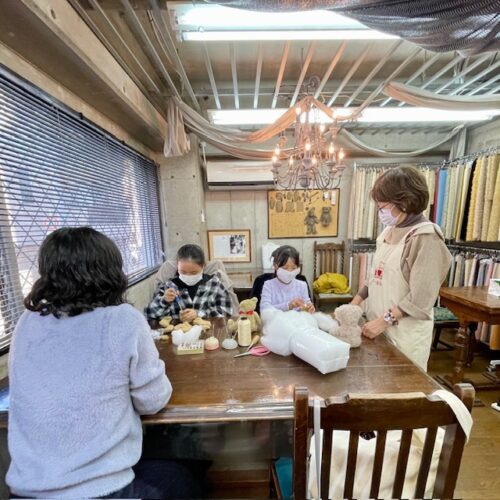 テディベア 手作り教室 初心者 1dayレッスン 体験教室風景